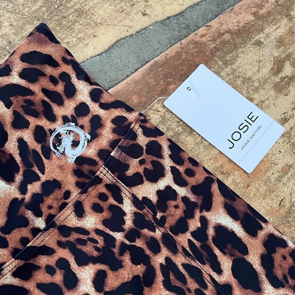 NEW Josie Natori Size Small Leopard Print Biker Shorts Athleisure New w Tags NWT - Picture 2 of 10